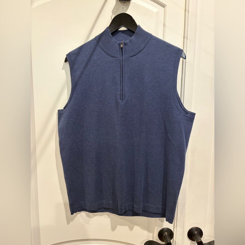 Peter Millar Navy Striped Knit Top
